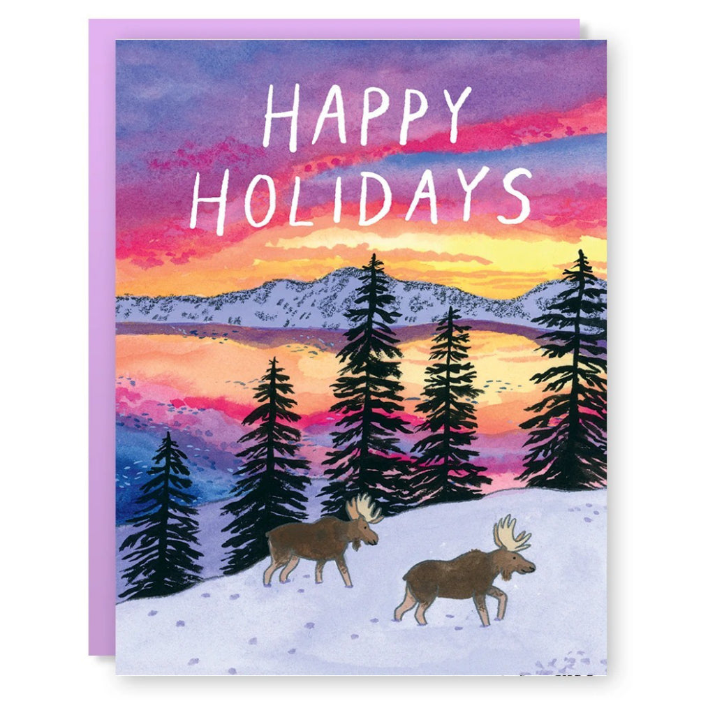 Moose In Wilderness Holiday Card
