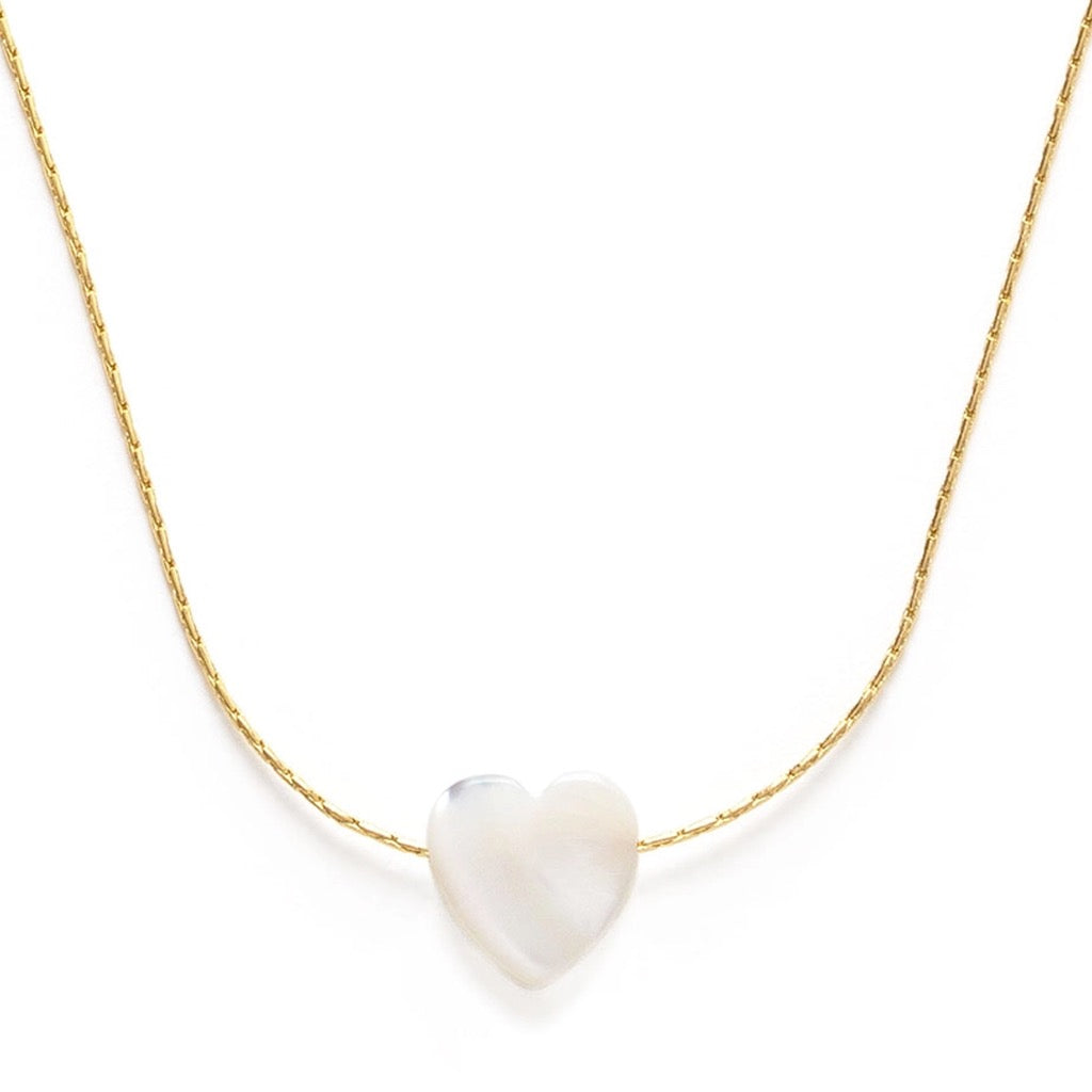 Mother of Pearl Heart Necklace.