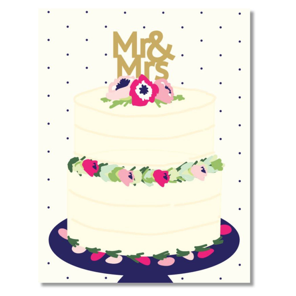 Mr  Mrs Wedding Cake Card