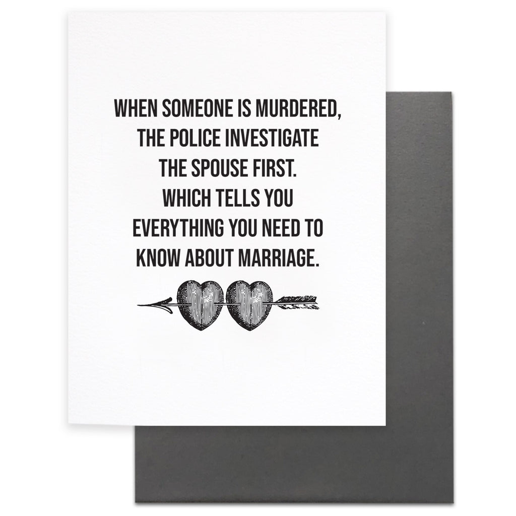 Murdering Spouse Wedding Card.