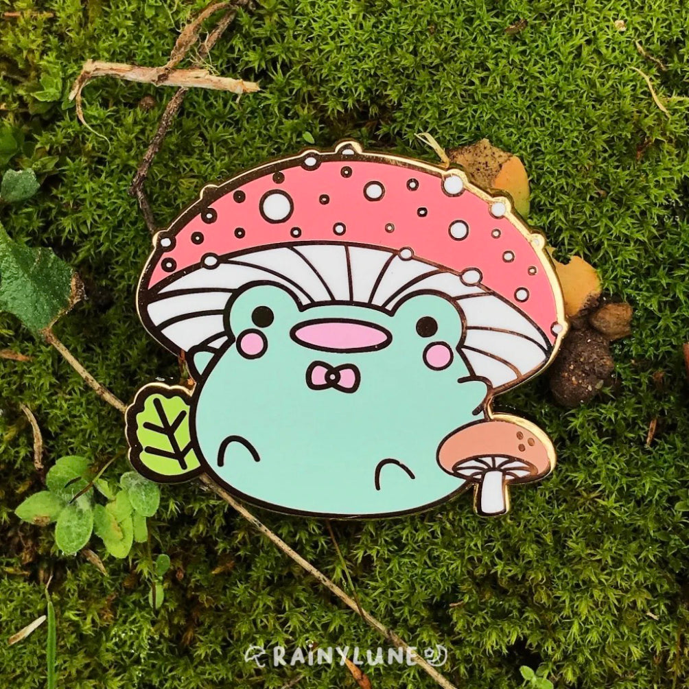 Mushroom Hat Friend the Frog Pin.