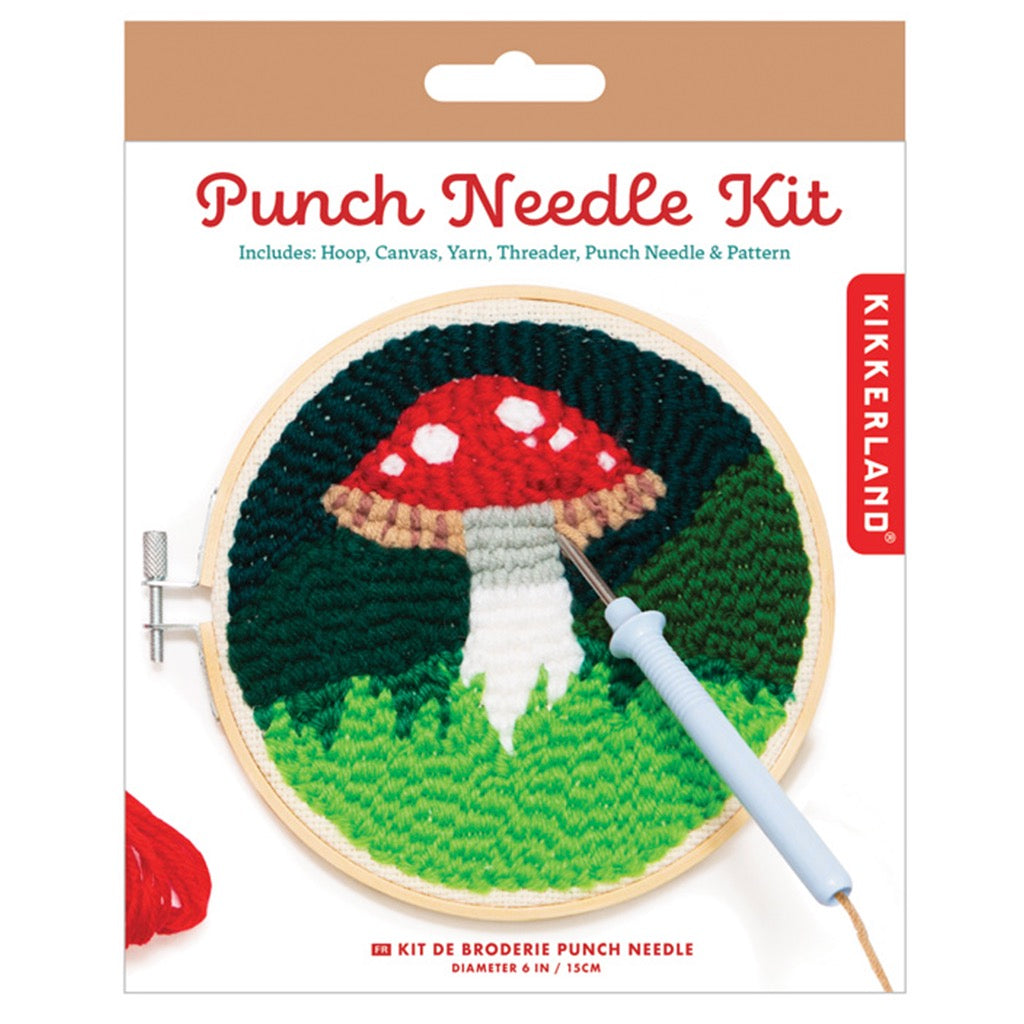 Mushroom Punch Needle Kit packaging.