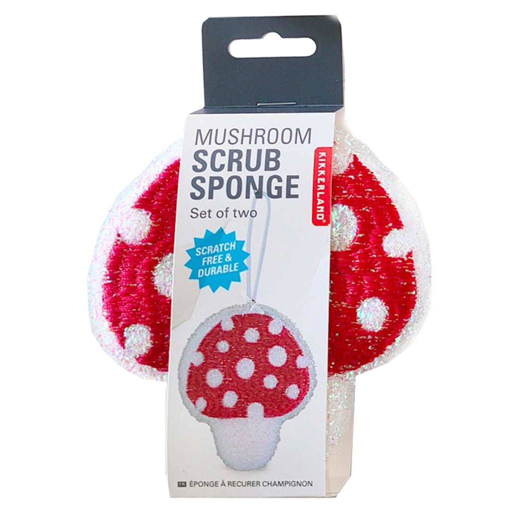 Mushroom Scrub Sponges Set of 2 packaging.
