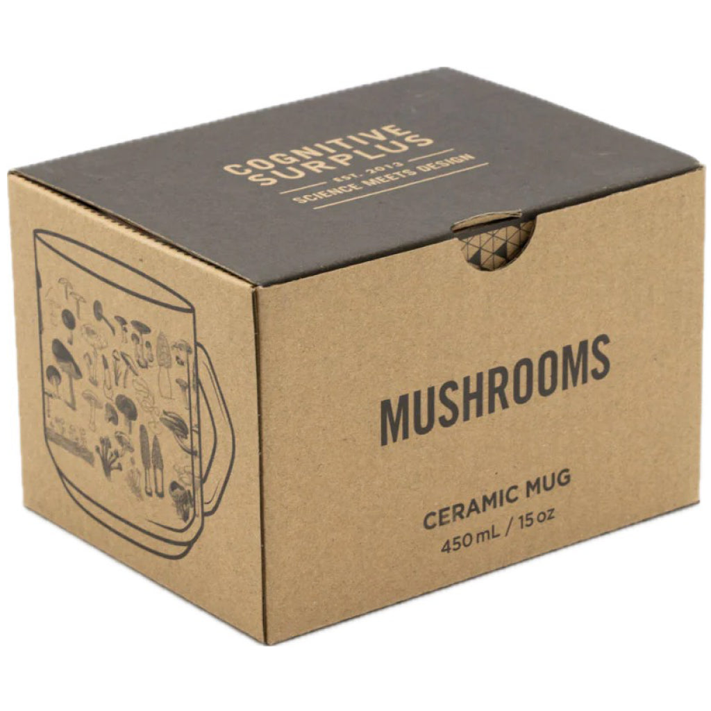 Mushrooms Ceramic Mug 15 oz packaging.