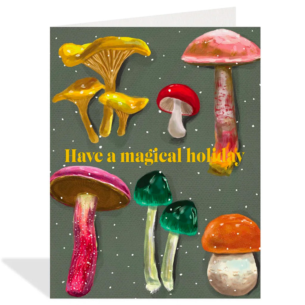 Mushrooms Magical Holiday Card.