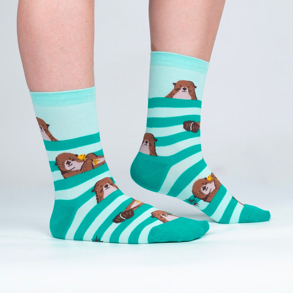 My Otter Foot Womens Crew Socks Side