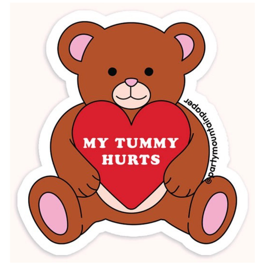 My Tummy Hurts Bear Sticker.