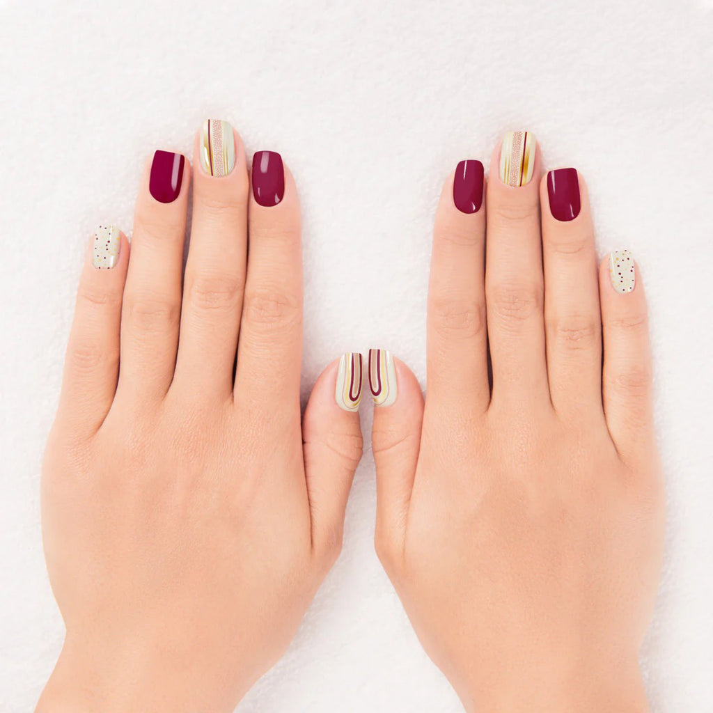 Nail Wraps on nails.