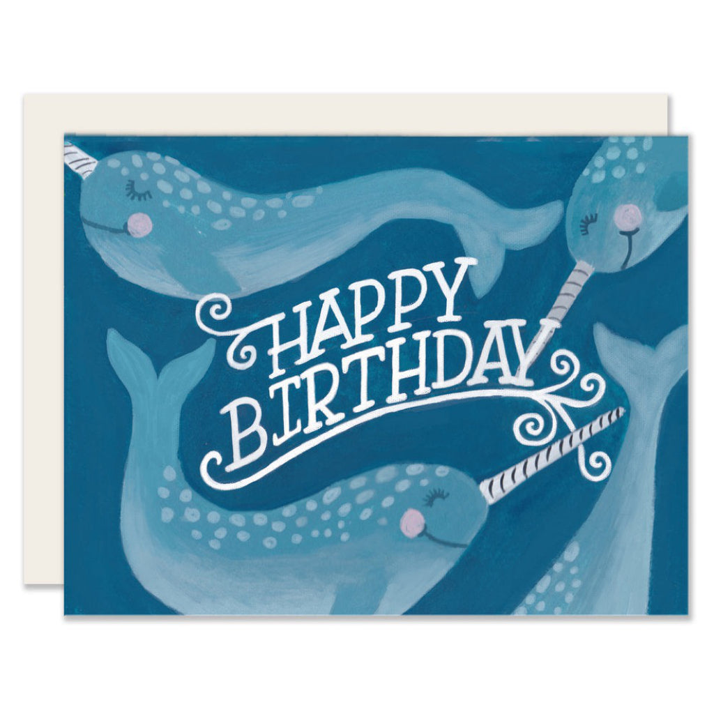 Narwhals Happy Birthday Card