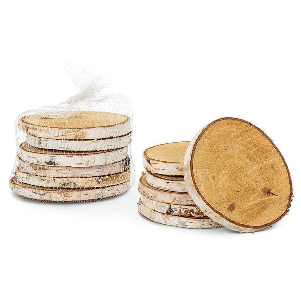 Natural Birch Coasters.
