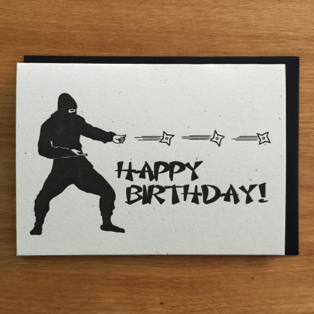 Ninja Birthday Attack Card