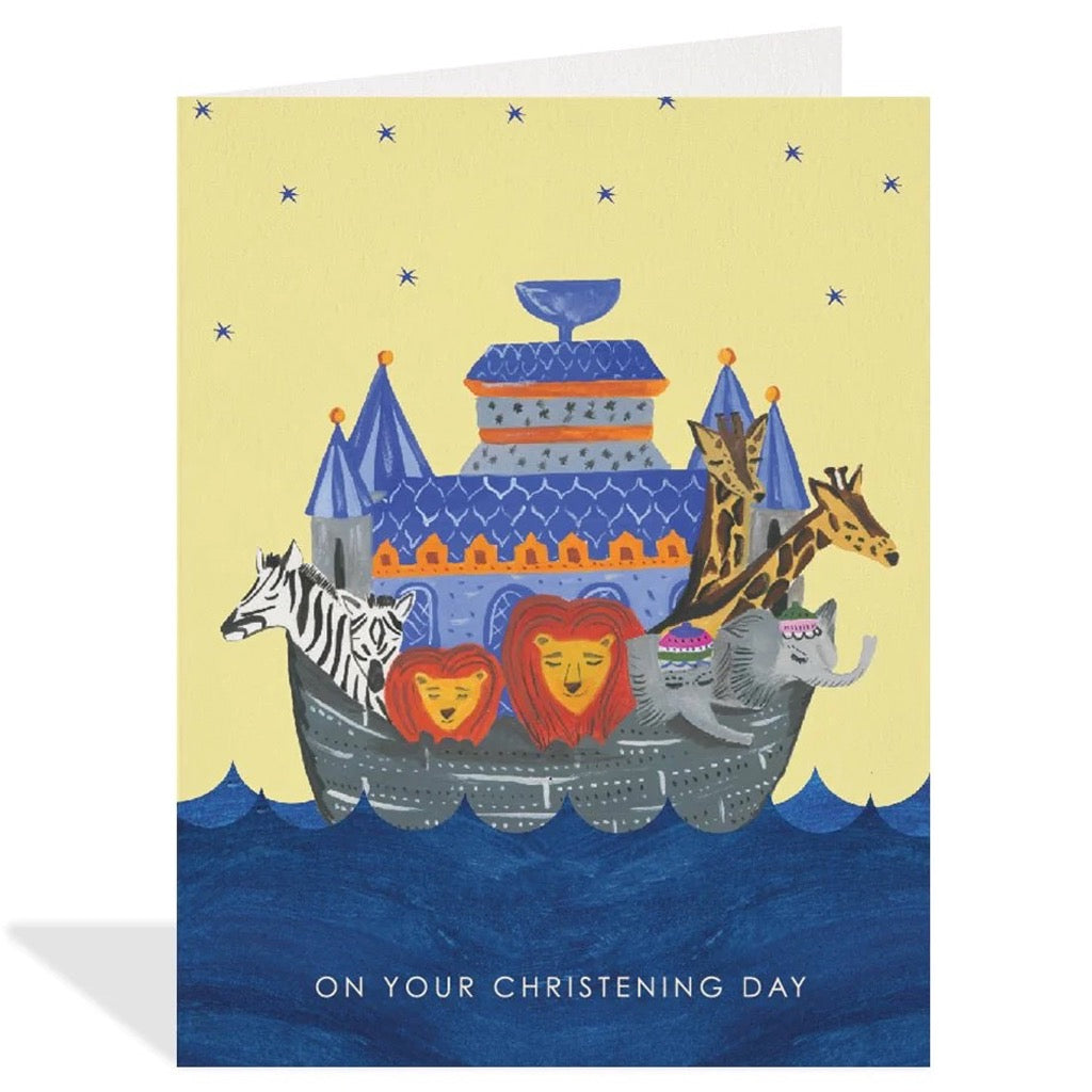 Noah's Ark Christening Card.