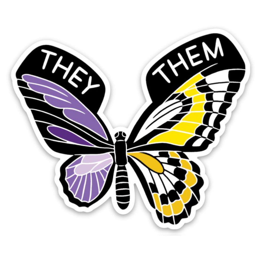 Non-Binary Butterfly Sticker