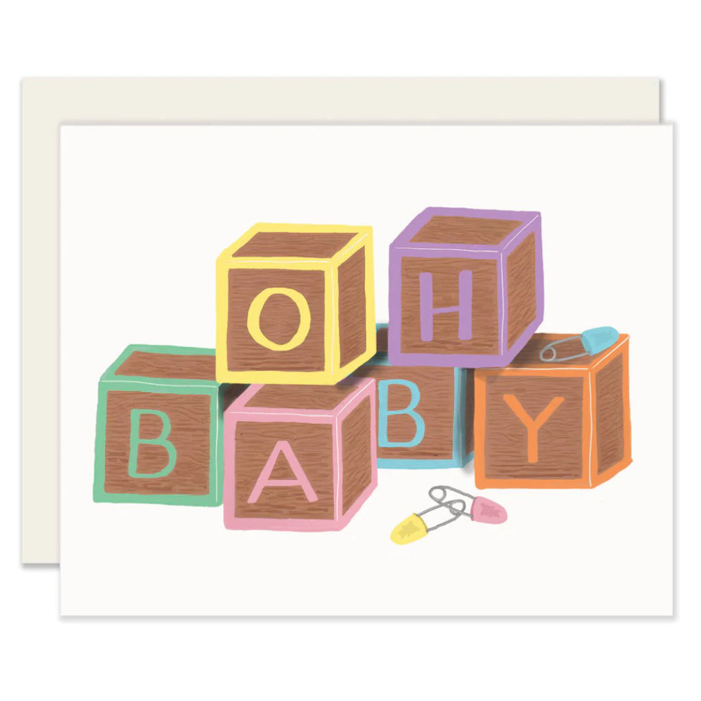 Oh Baby Pastel Blocks Card