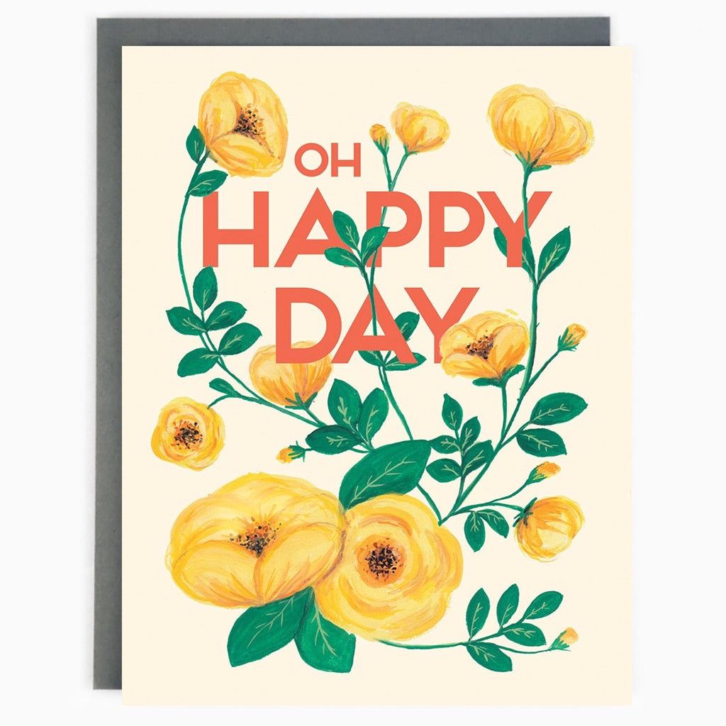Oh Happy Day Yellow Florals Card