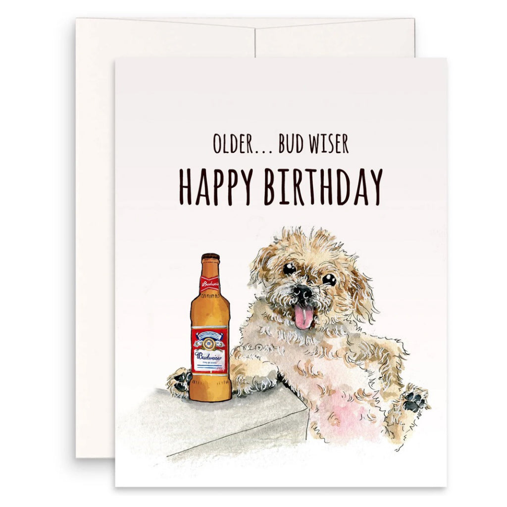 Older Bud-Wiser Dog Birthday Card