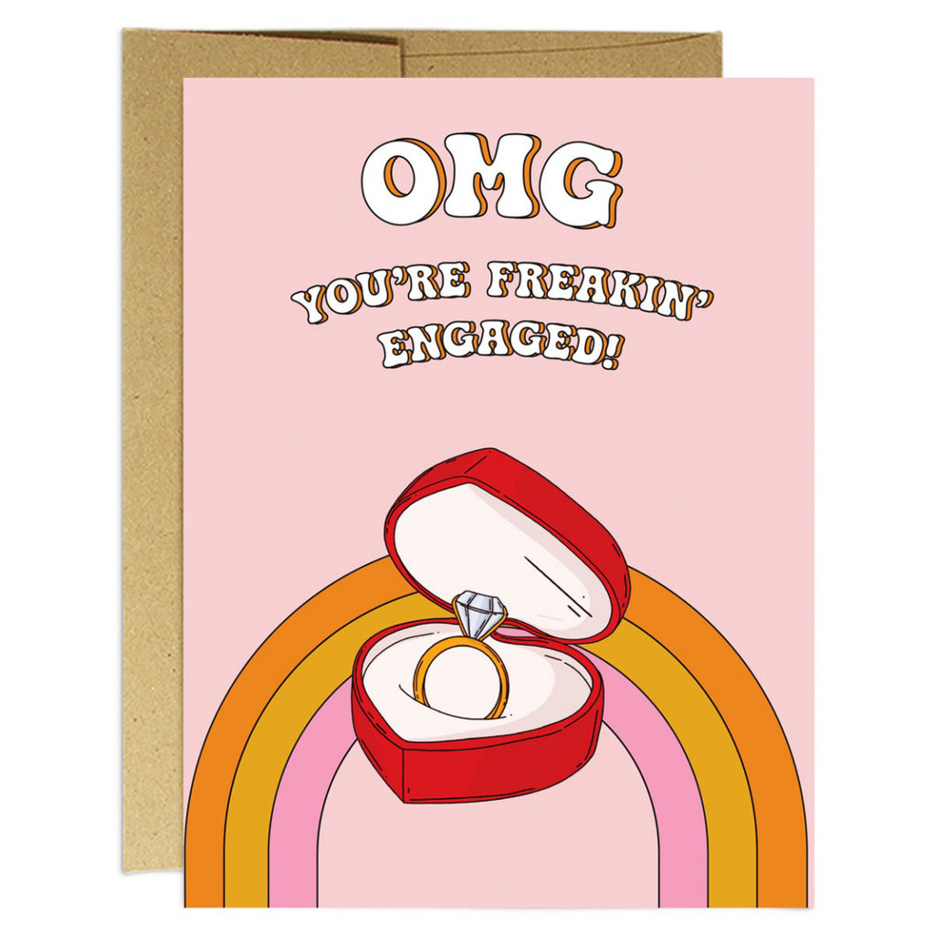 OMG Youre Engaged Ring Box Card