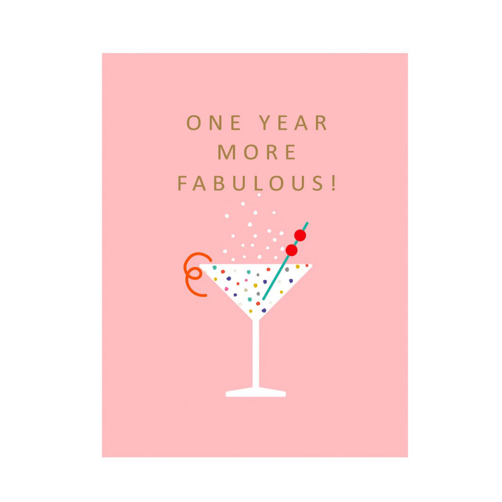 One Year More Fabulous Mini Birthday Card.