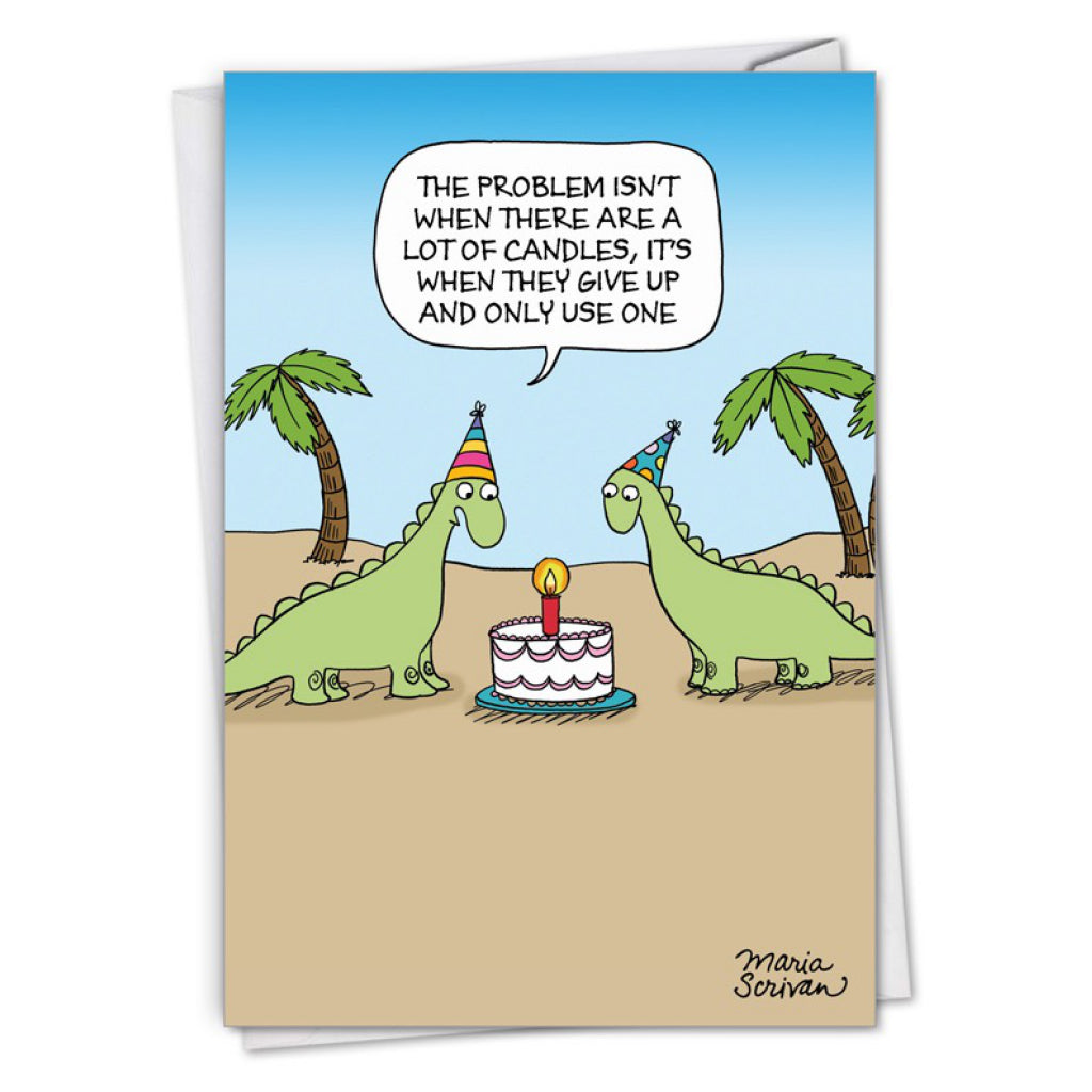 Only One Candle Dinosaurs Birthday Card