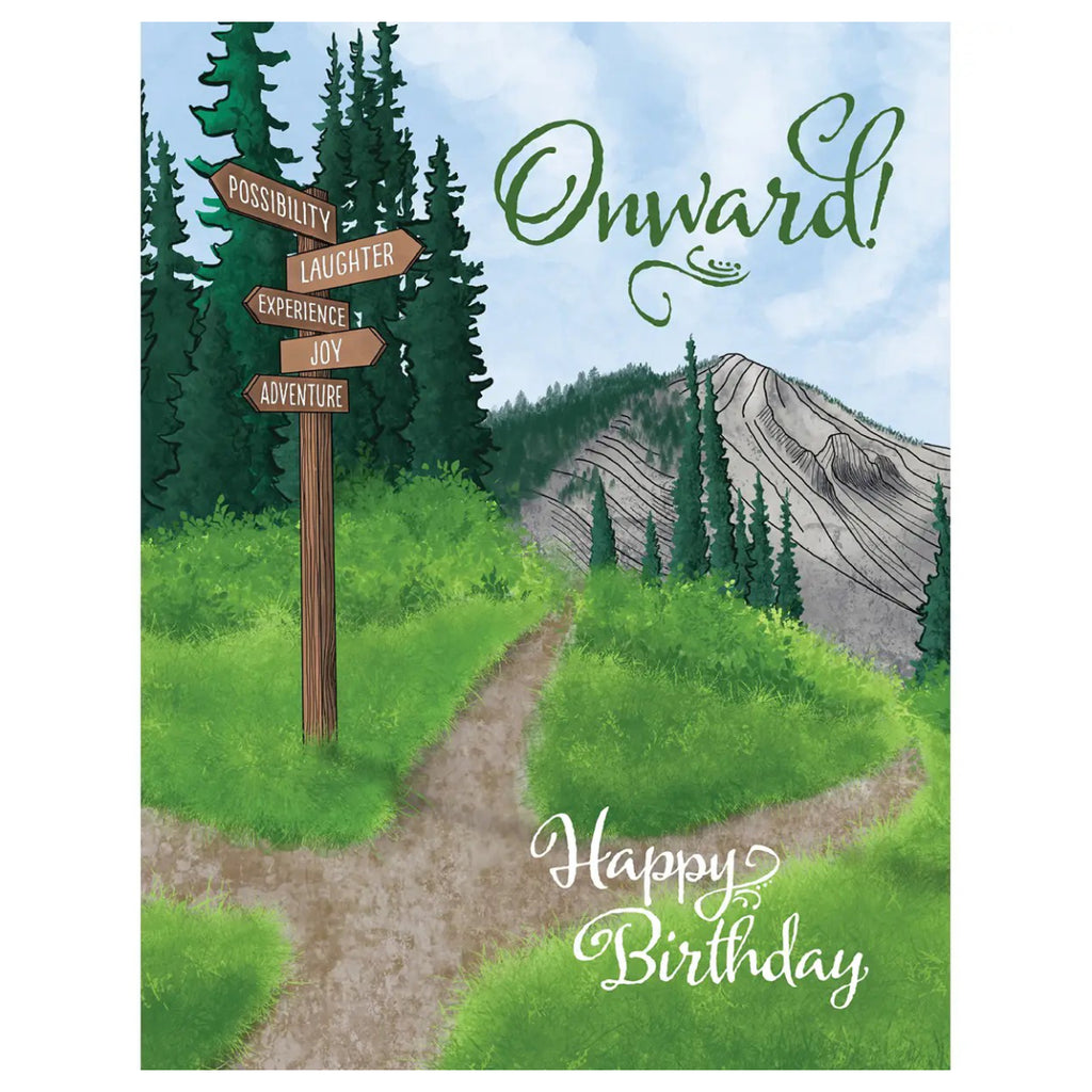 Onward Hiking Trail Birthday Card