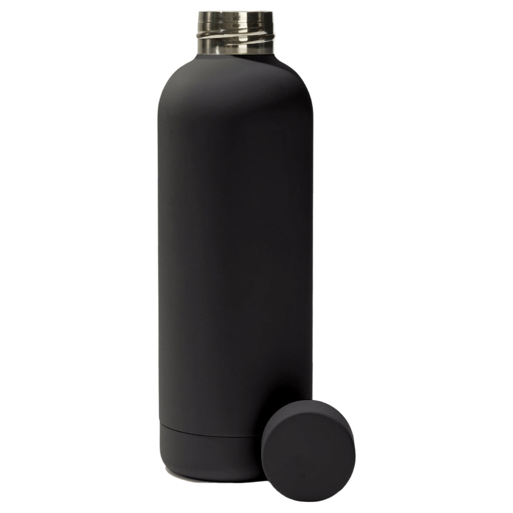 Open Beysis matte black water bottle.