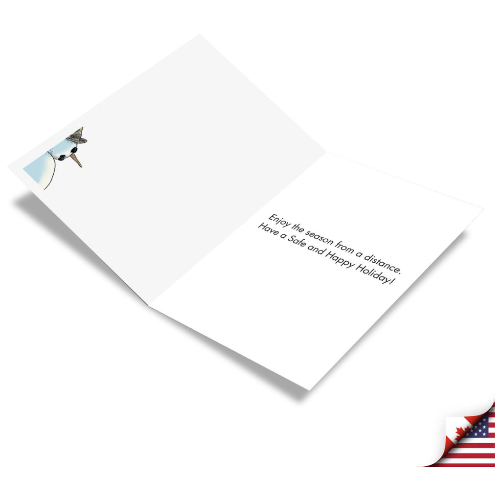 Open view of Snowmen Roasting Marshmallows Card.