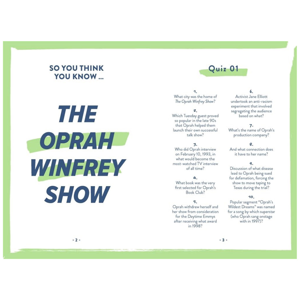 Oprah Show questions.