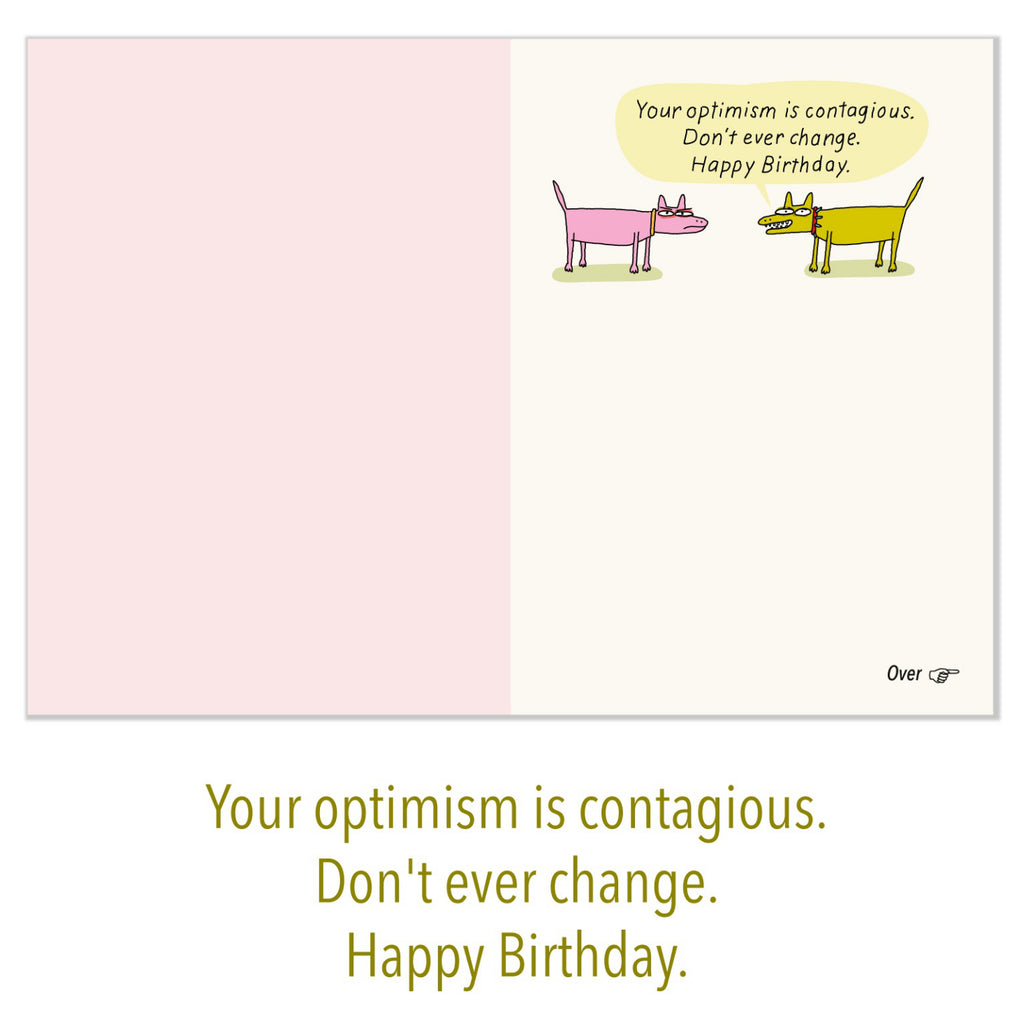 Optimism Birthday Card inside.