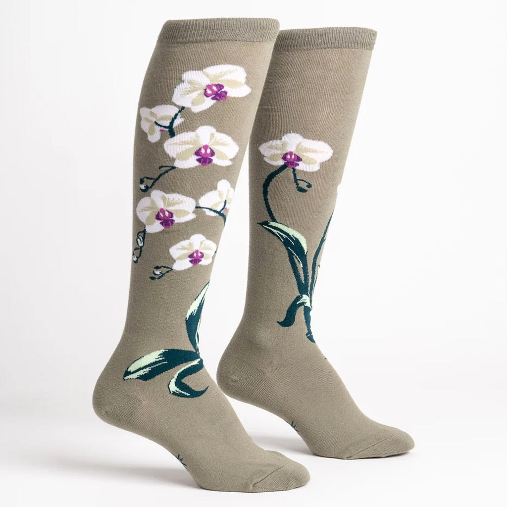 Orchids Knee High Socks.