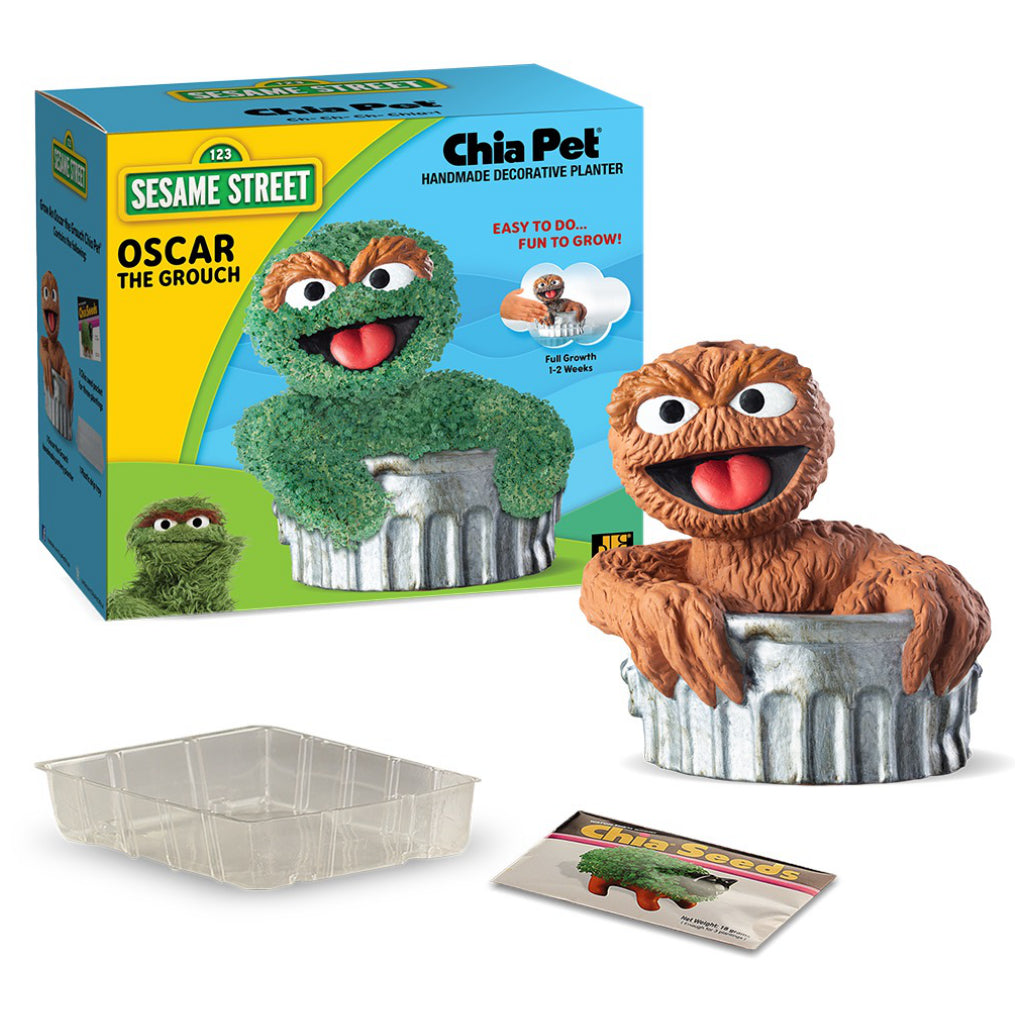Oscar The Grouch Chia Pet contents.