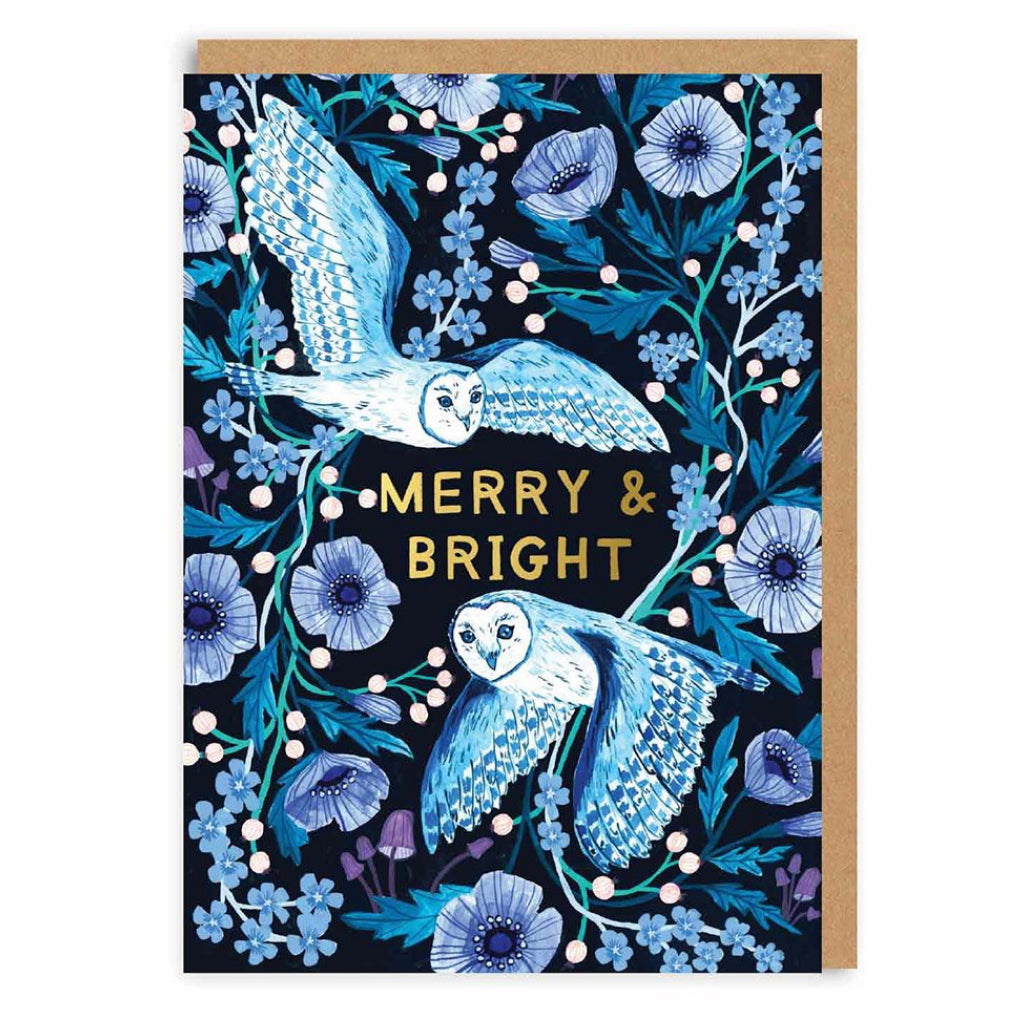 Owl Merry  Bright Holiday Card