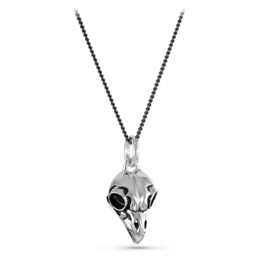 Owl Skull Necklace Silver