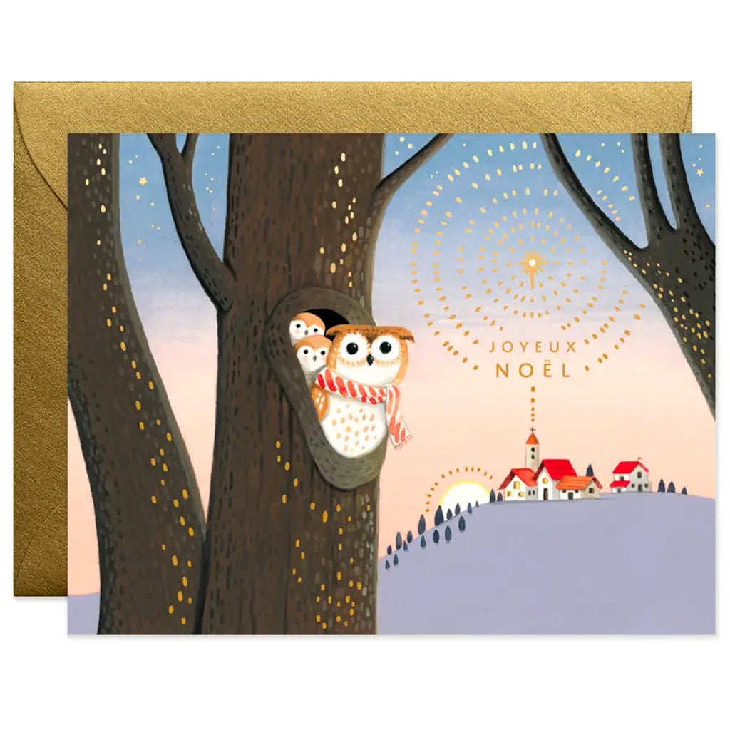 Owls Noel Card.