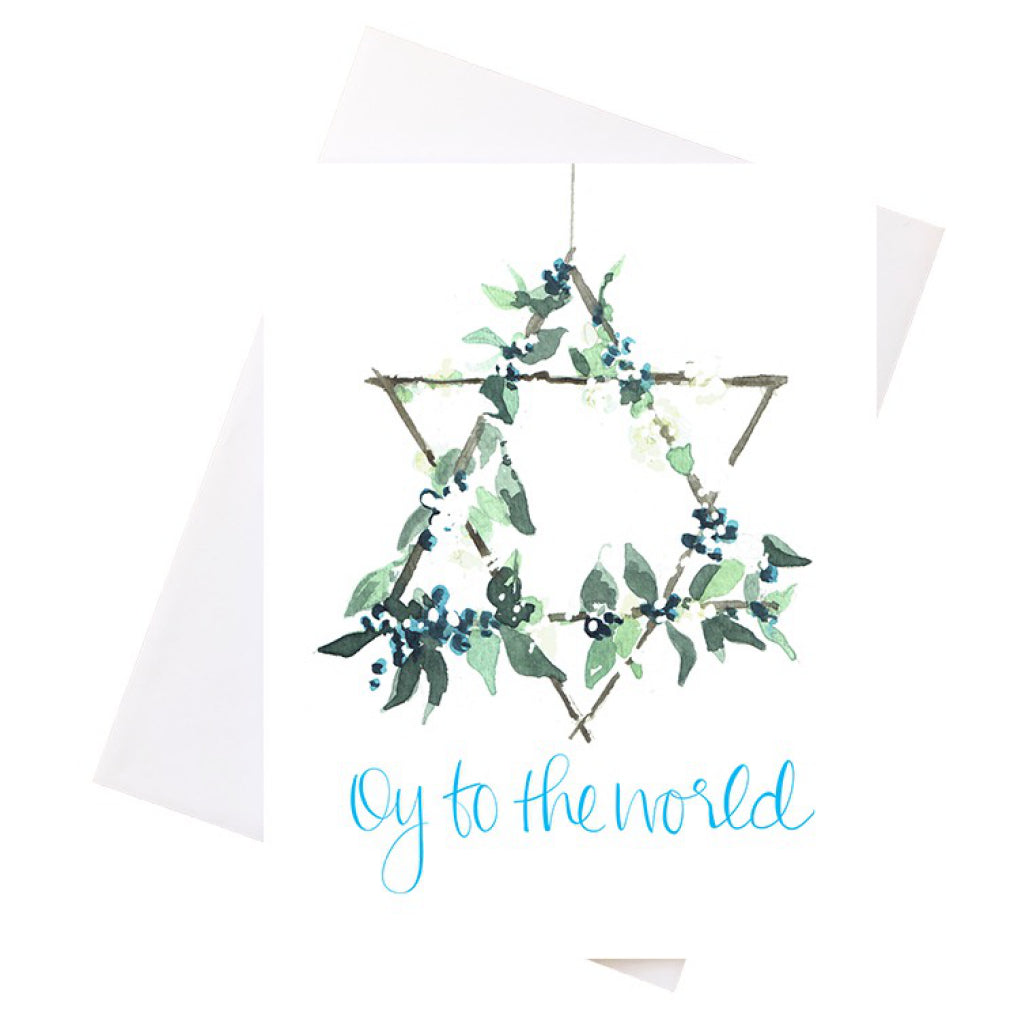 Oy To The World Watercolour Card