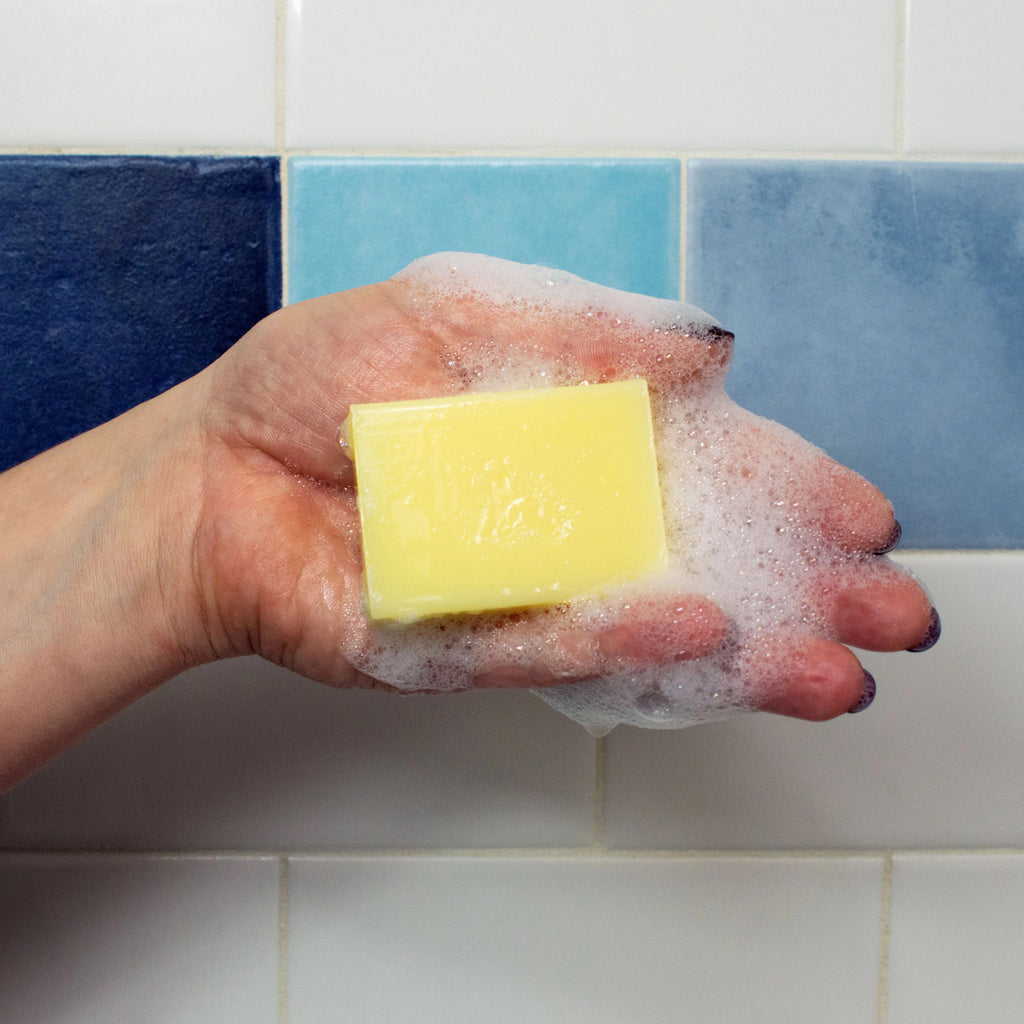 Oz Yellow Brick Soap in hand.