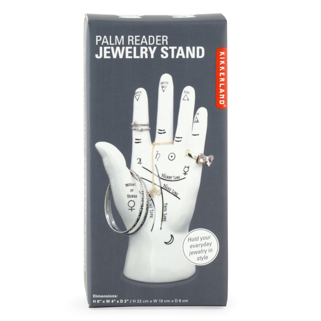 Palm Reader Jewelry Stand package