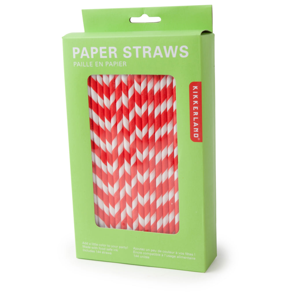 Paper Straws Box Of 144 Red And White box