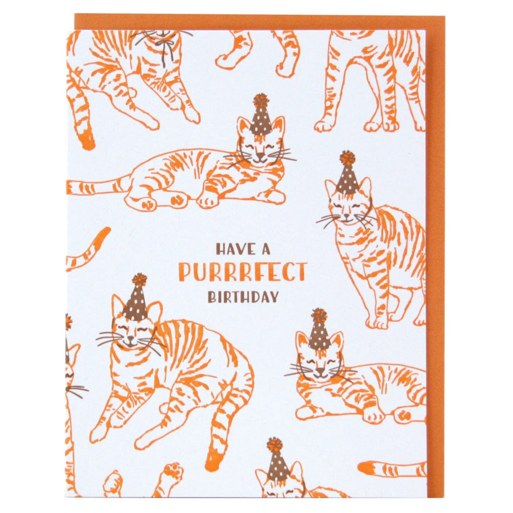 Party Cats Letterpress Birthday Card.