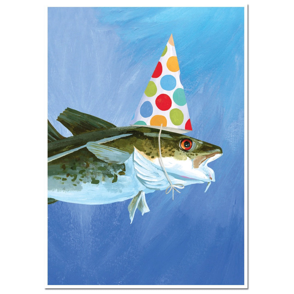 Party Cod Fish Birthday Card.