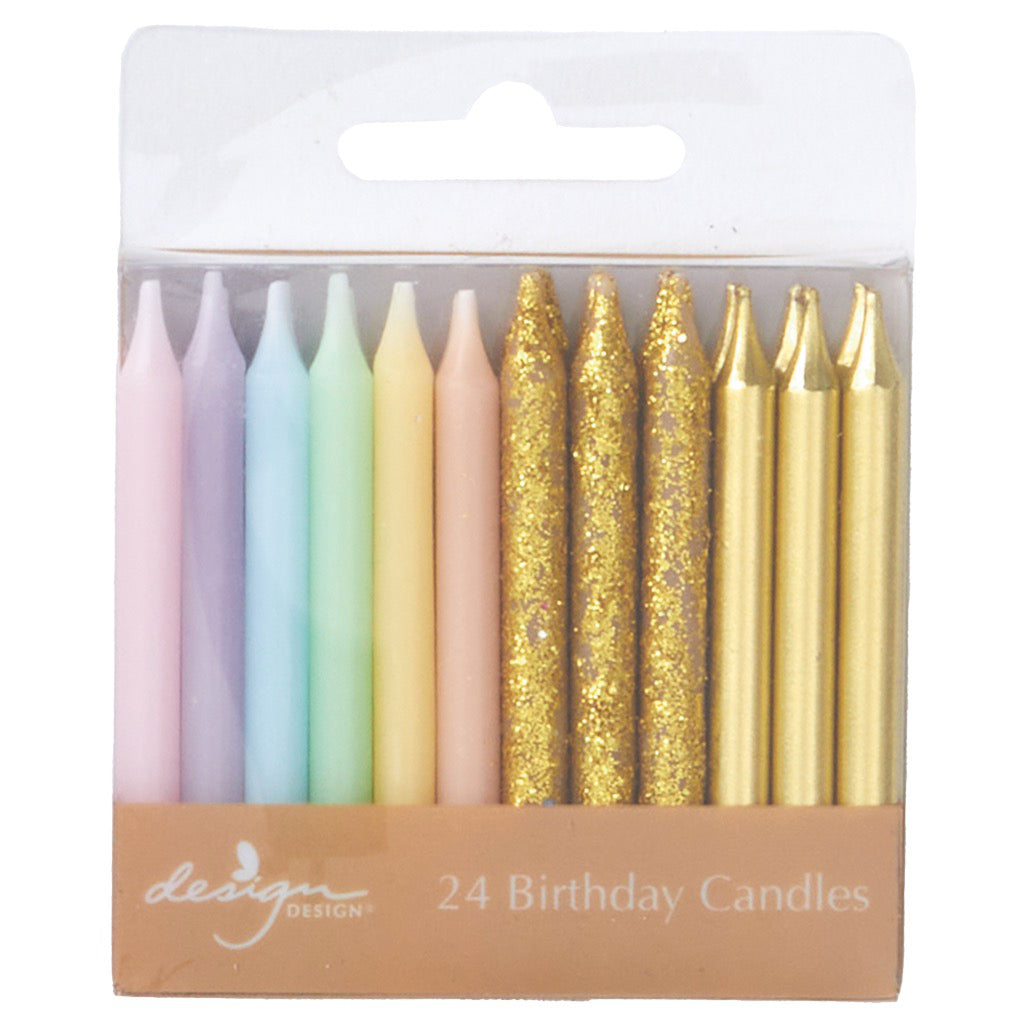 Pastel Pinwheel Mix Birthday Candles.