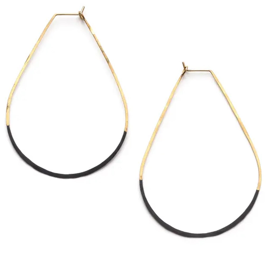 Patina Dipped Teardrop Hoops.