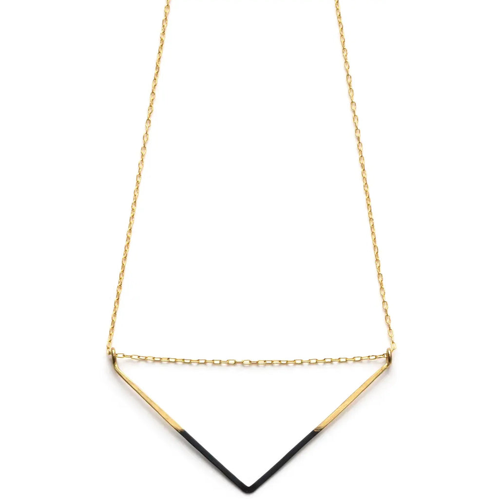 Patina Dipped V Necklace.