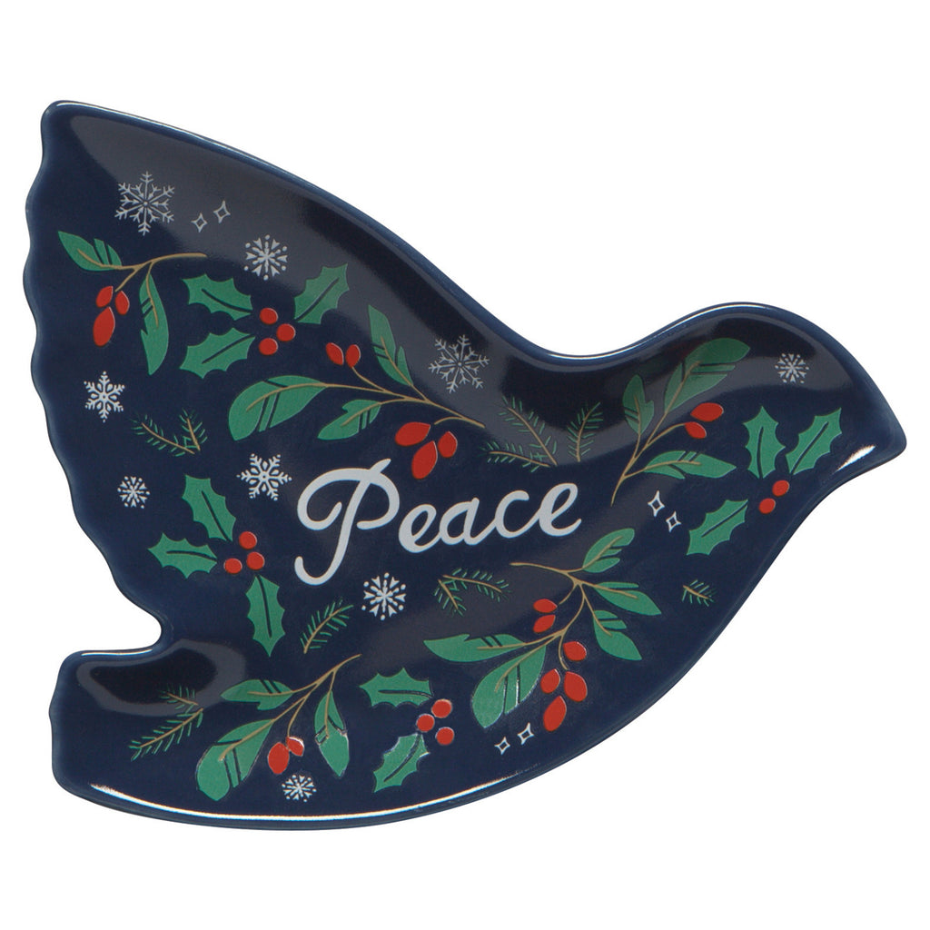 Peace  Joy Shaped Dish Dove