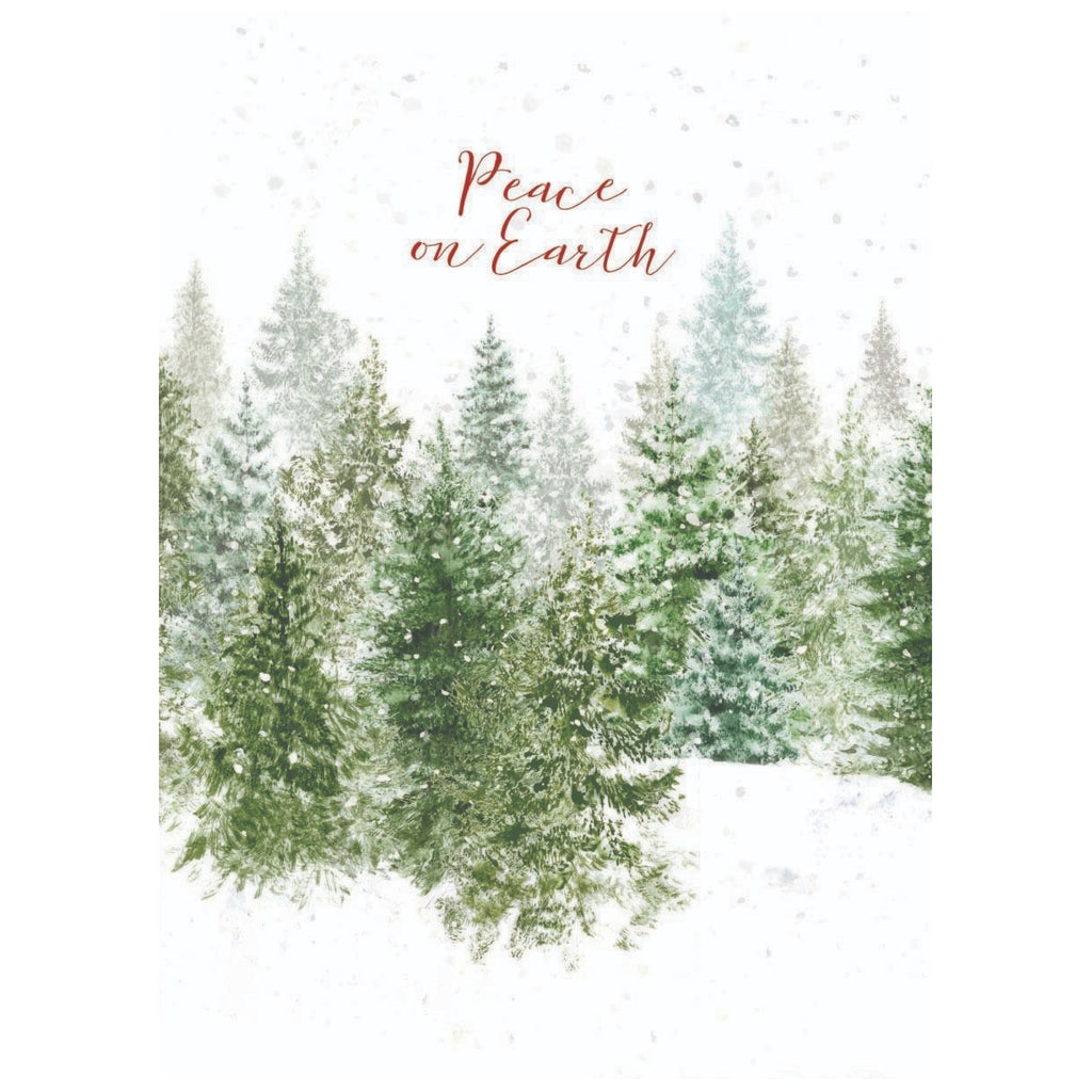 Peace On Earth Trees Holiday Card.