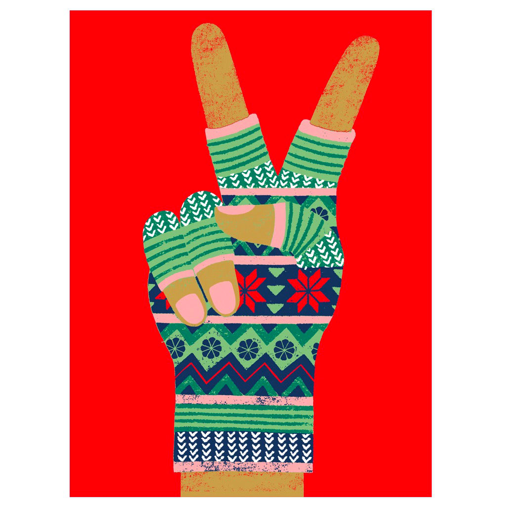 Peace Sign Holiday Card.