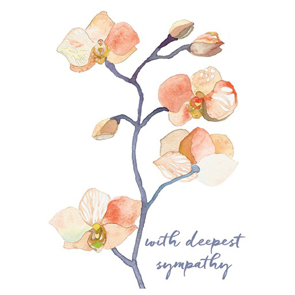 Peach Orchid Sympathy Card