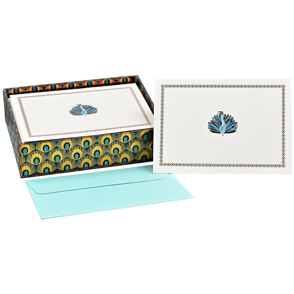 Peacock Note Cards & box.