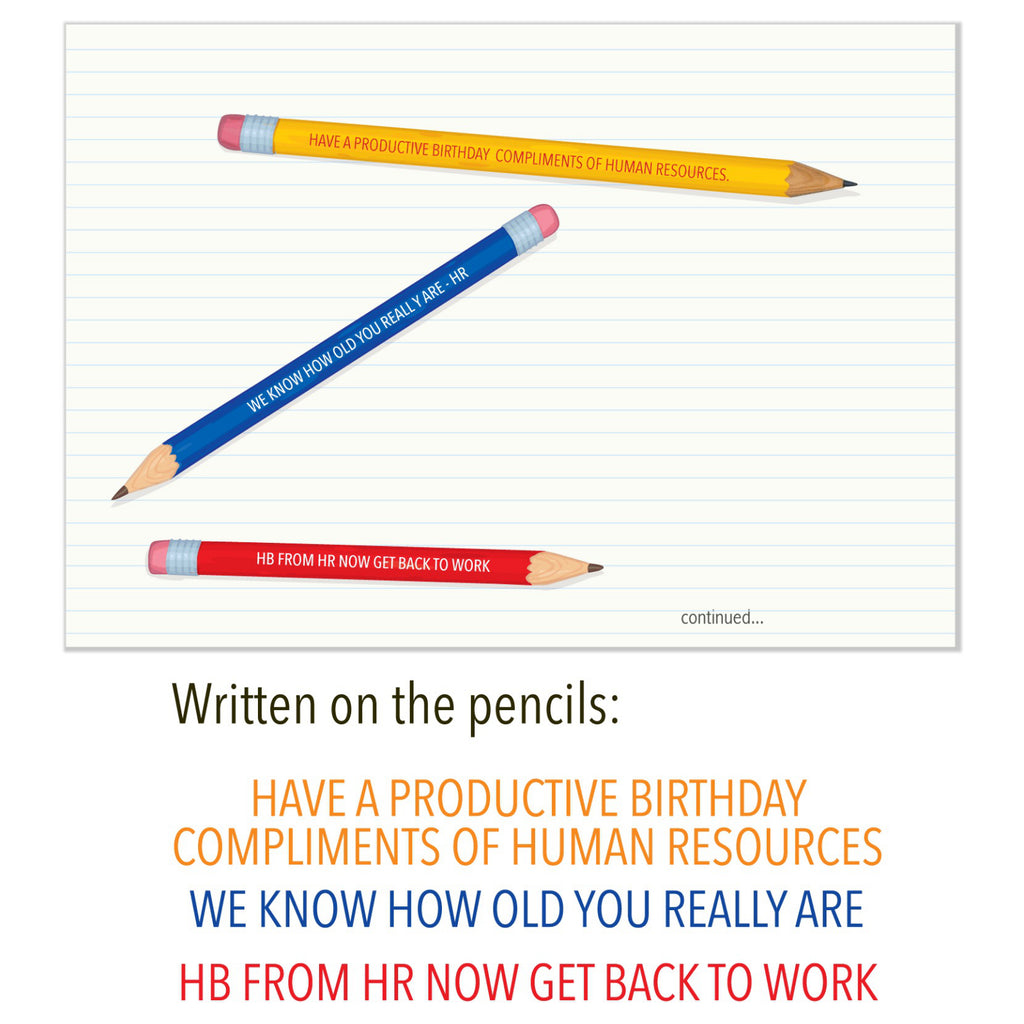 Pencil Dick Birthday Card inside.