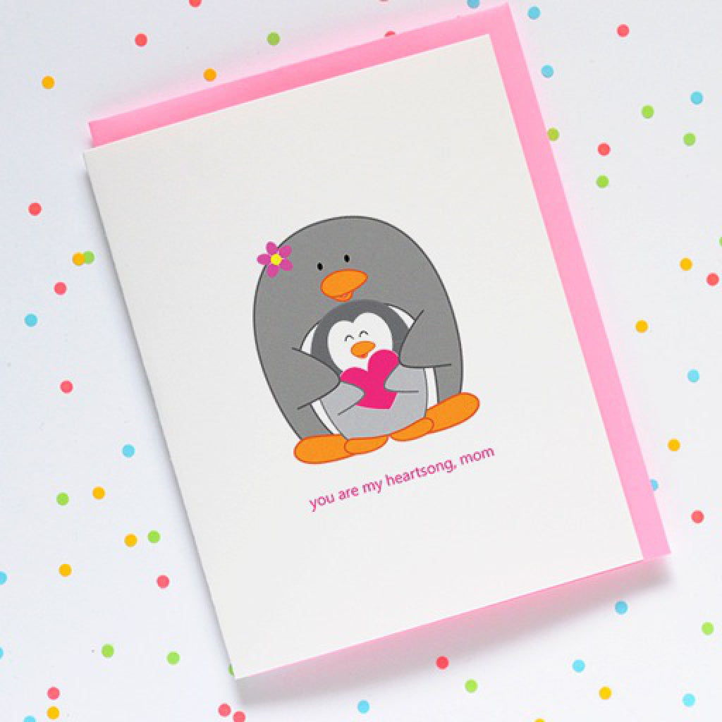 Penguin Mom Card