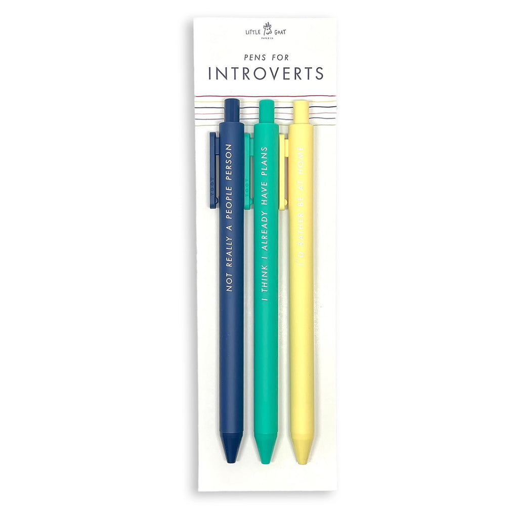 Pens For Introverts Set of 3 Packaging
